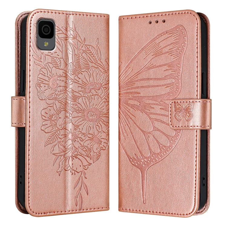 For TCL 30Z T602DL Embossed Butterfly Leather Phone Case