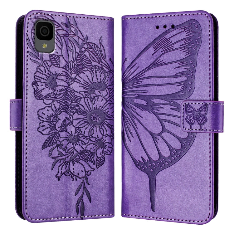 For TCL 30Z T602DL Embossed Butterfly Leather Phone Case