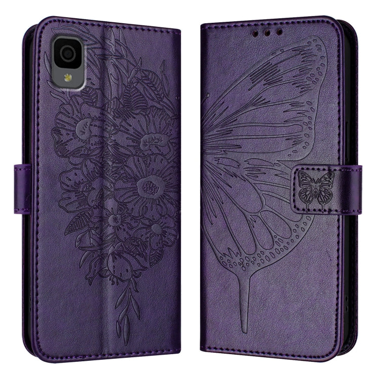 For TCL 30Z T602DL Embossed Butterfly Leather Phone Case