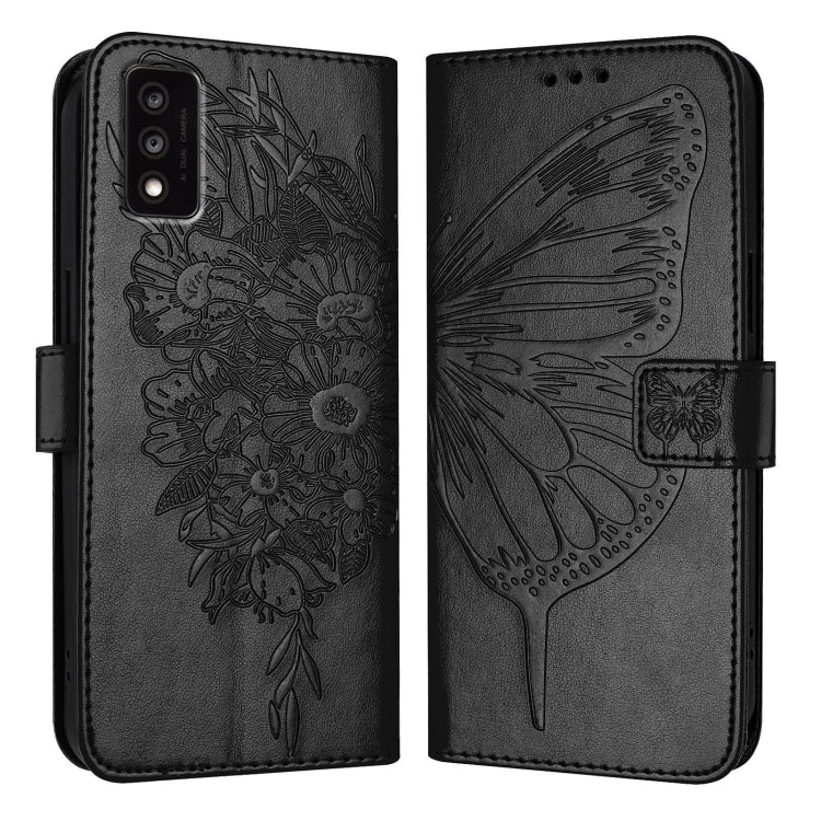 For TCL 30T T603DL Embossed Butterfly Leather Phone Case
