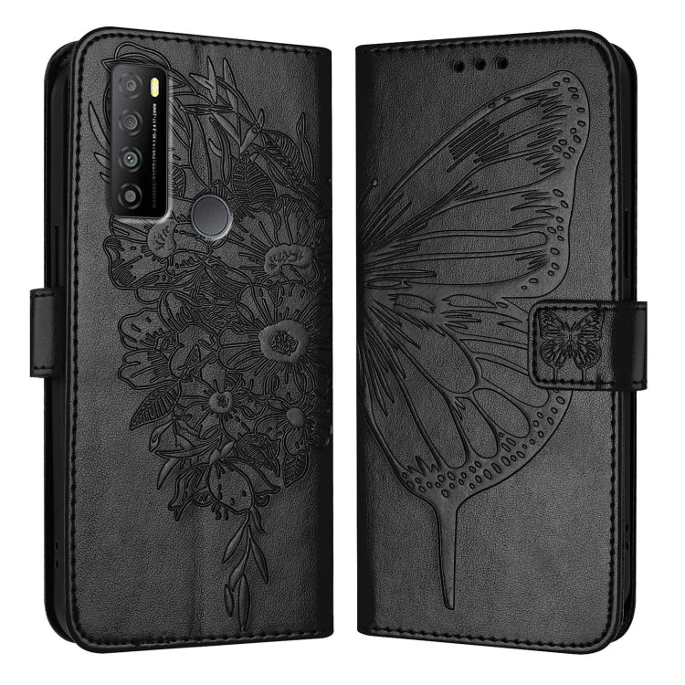 For TCL 30 XL T701DL Embossed Butterfly Leather Phone Case