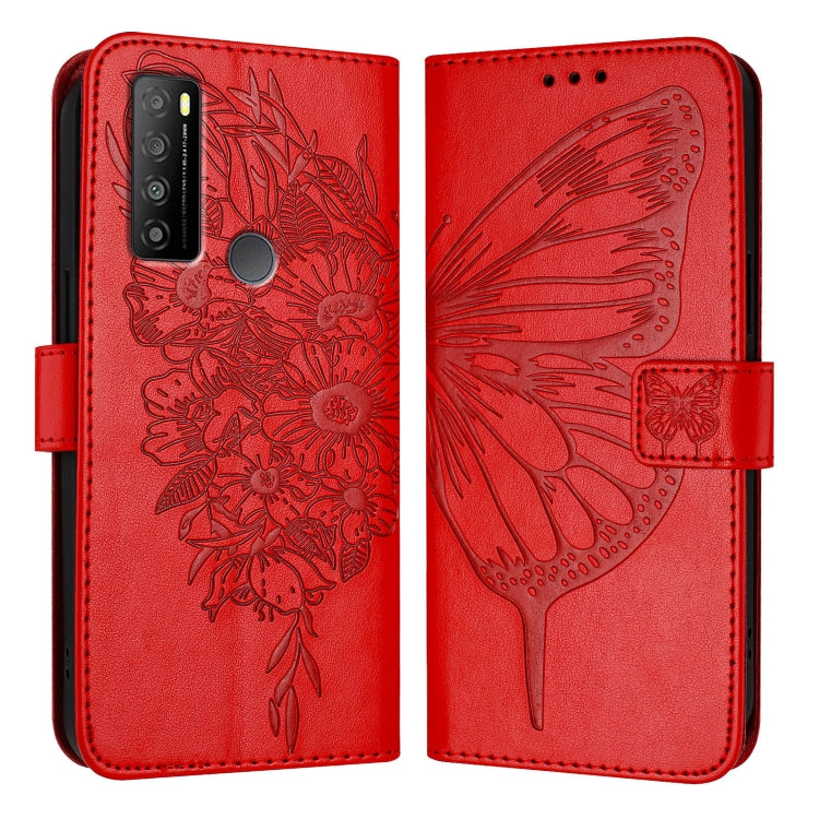 For TCL 30 XL T701DL Embossed Butterfly Leather Phone Case