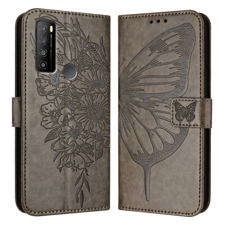 For TCL 30 XL T701DL Embossed Butterfly Leather Phone Case