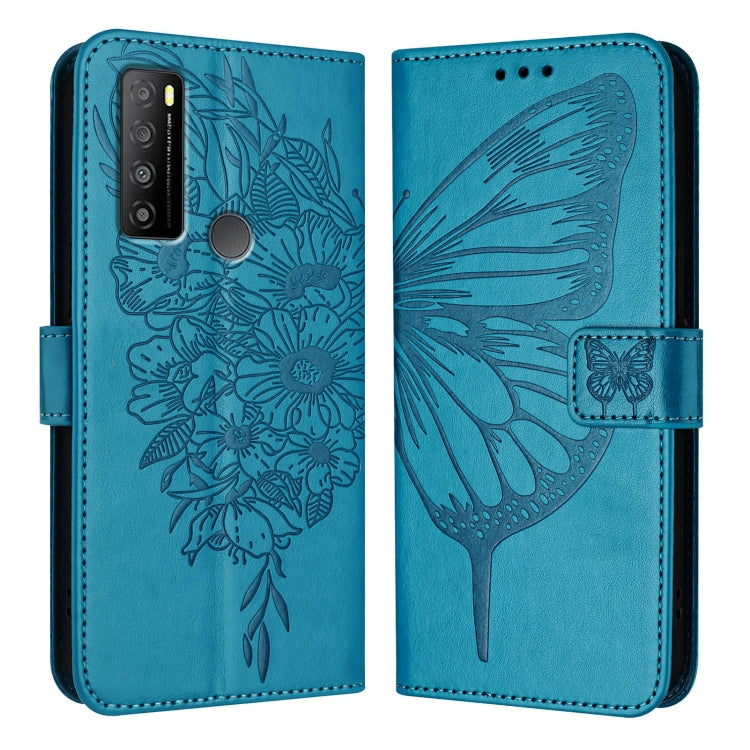 For TCL 30 XL T701DL Embossed Butterfly Leather Phone Case