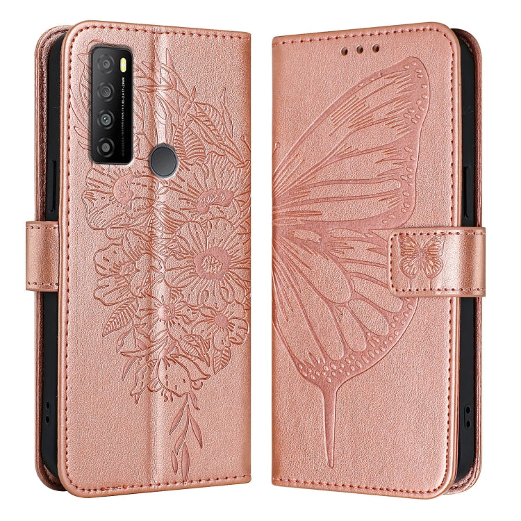 For TCL 30 XL T701DL Embossed Butterfly Leather Phone Case