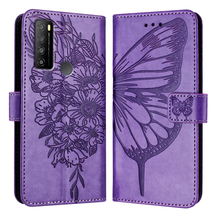 For TCL 30 XL T701DL Embossed Butterfly Leather Phone Case