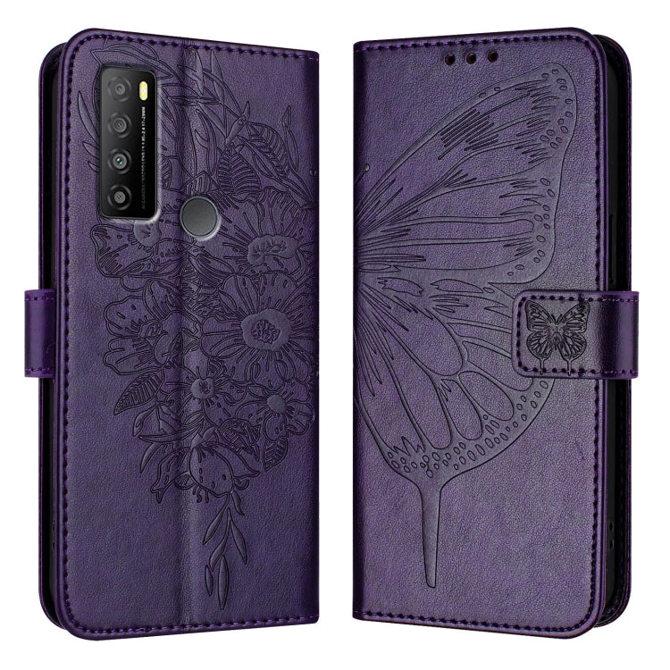 For TCL 30 XL T701DL Embossed Butterfly Leather Phone Case