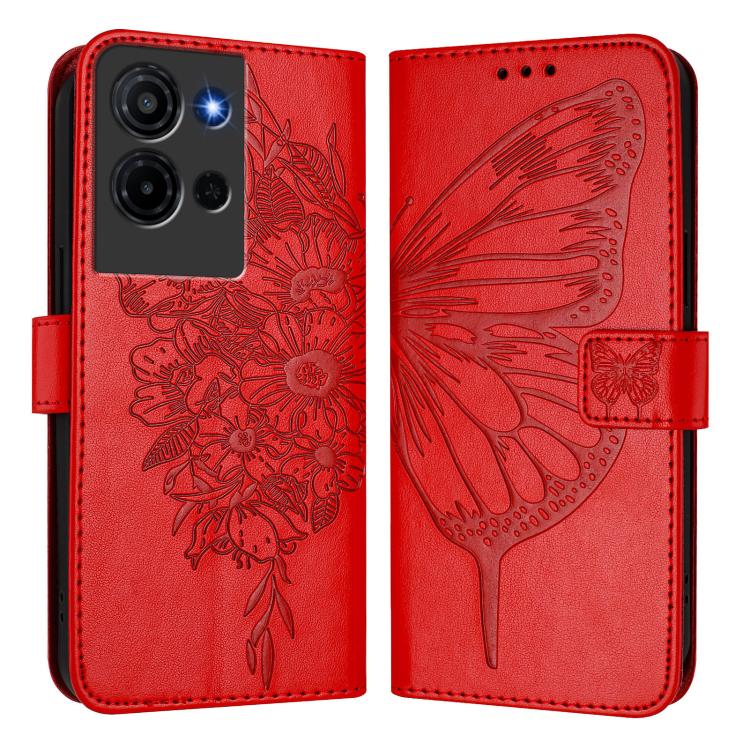 For TCL K32 5G / K33 Embossed Butterfly Leather Phone Case