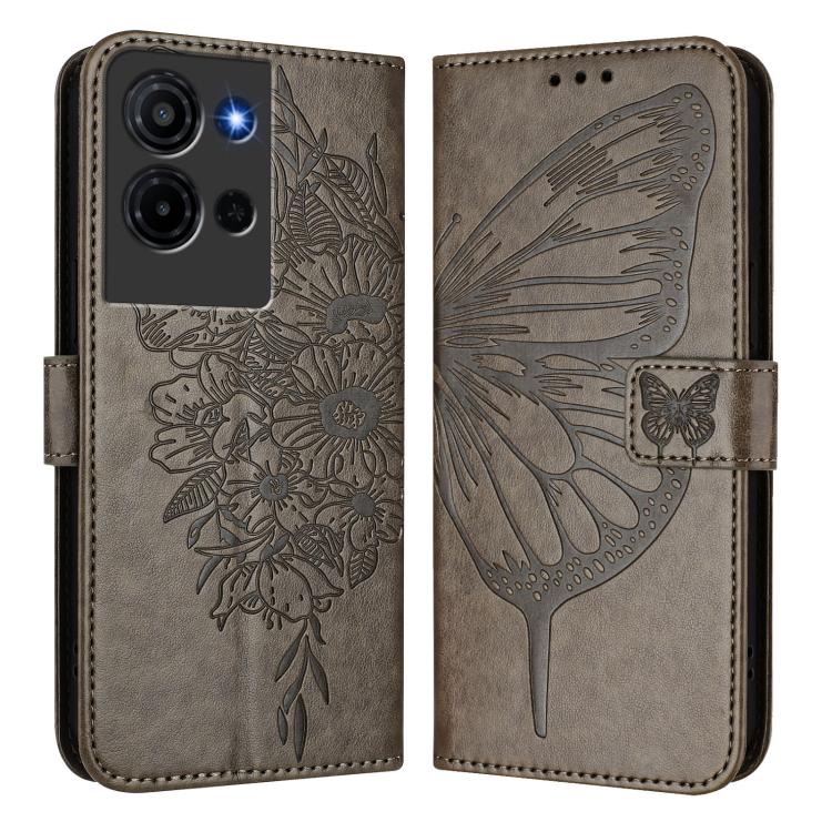 For TCL K32 5G / K33 Embossed Butterfly Leather Phone Case