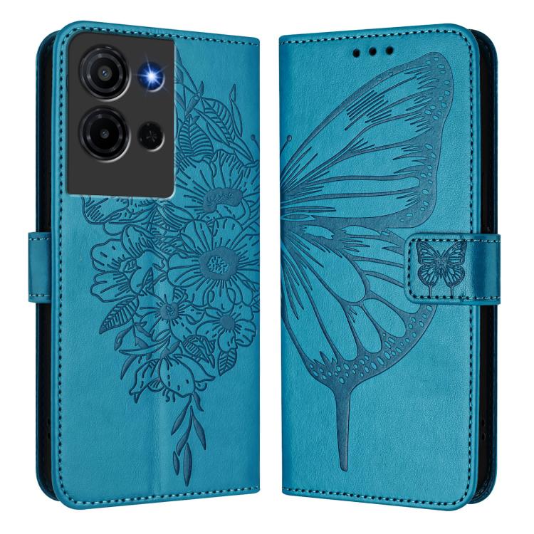 For TCL K32 5G / K33 Embossed Butterfly Leather Phone Case