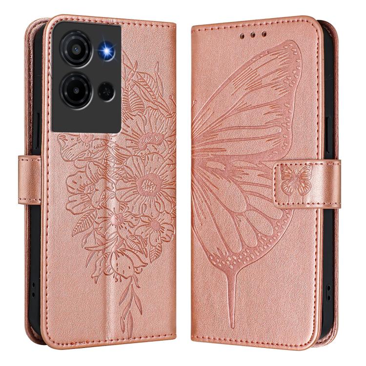 For TCL K32 5G / K33 Embossed Butterfly Leather Phone Case