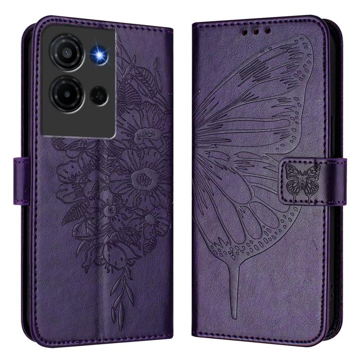 For TCL K32 5G / K33 Embossed Butterfly Leather Phone Case