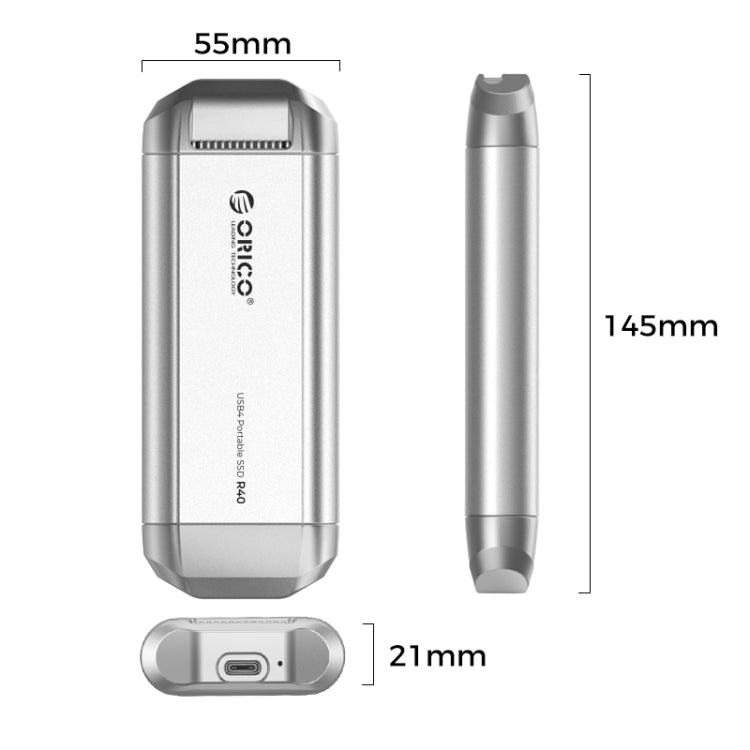 ORICO R40-2T 2TB 40Gbps Racing Car-Inspired Portable SSD Enclosure - Silver