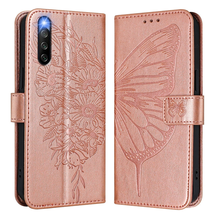 For Sony Xperia 10 IV Embossed Butterfly Leather Phone Case