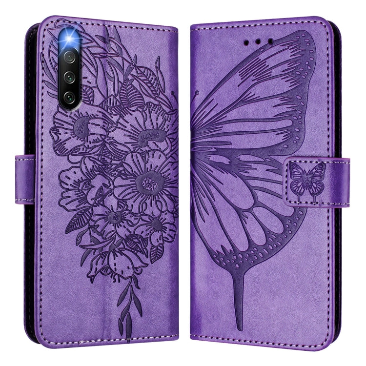 For Sony Xperia 10 IV Embossed Butterfly Leather Phone Case