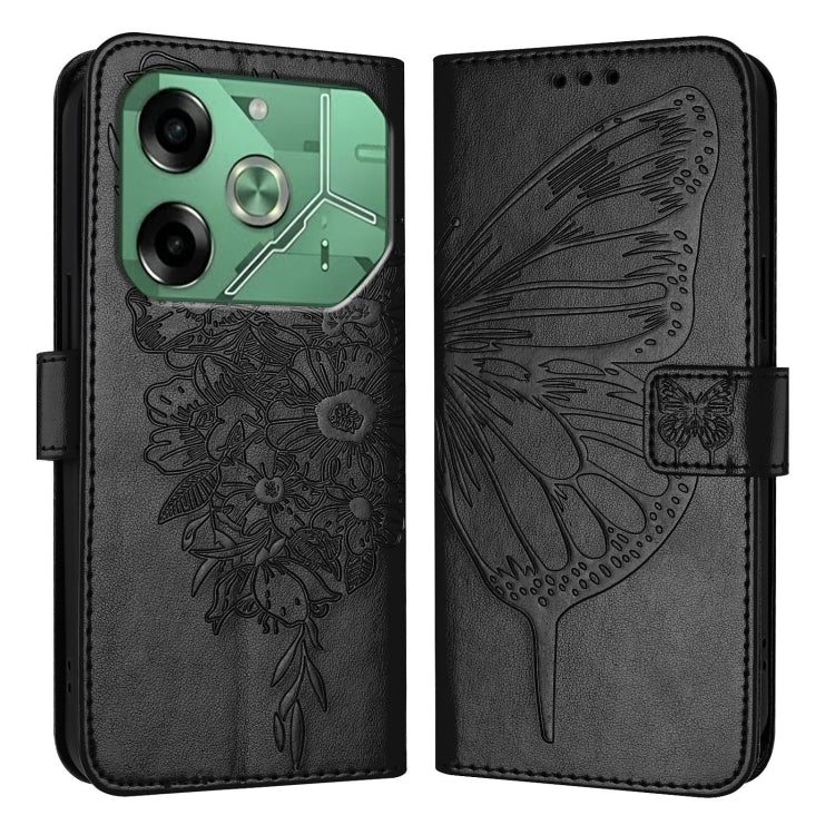 For Tecno Pova 6 Embossed Butterfly Leather Phone Case