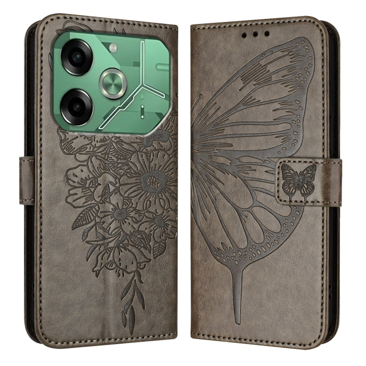 For Tecno Pova 6 Embossed Butterfly Leather Phone Case