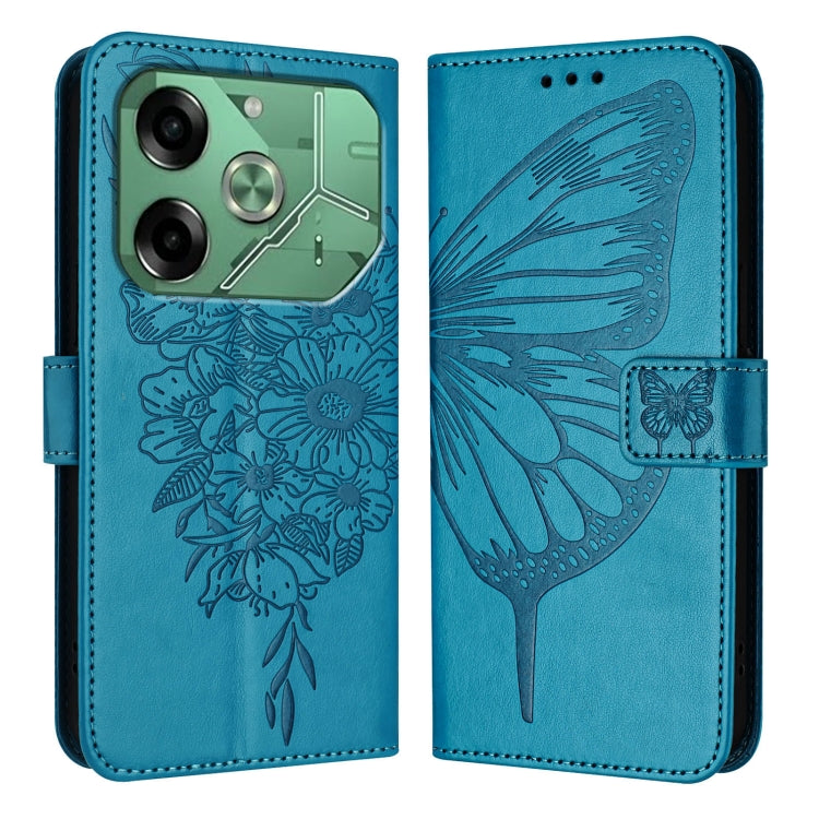 For Tecno Pova 6 Embossed Butterfly Leather Phone Case