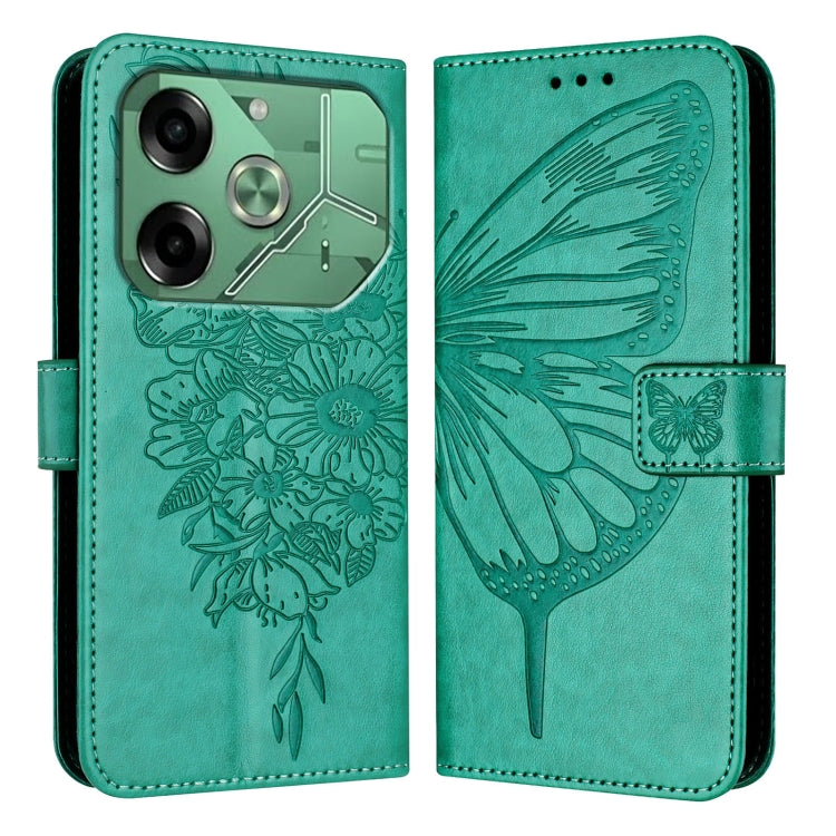 For Tecno Pova 6 Embossed Butterfly Leather Phone Case