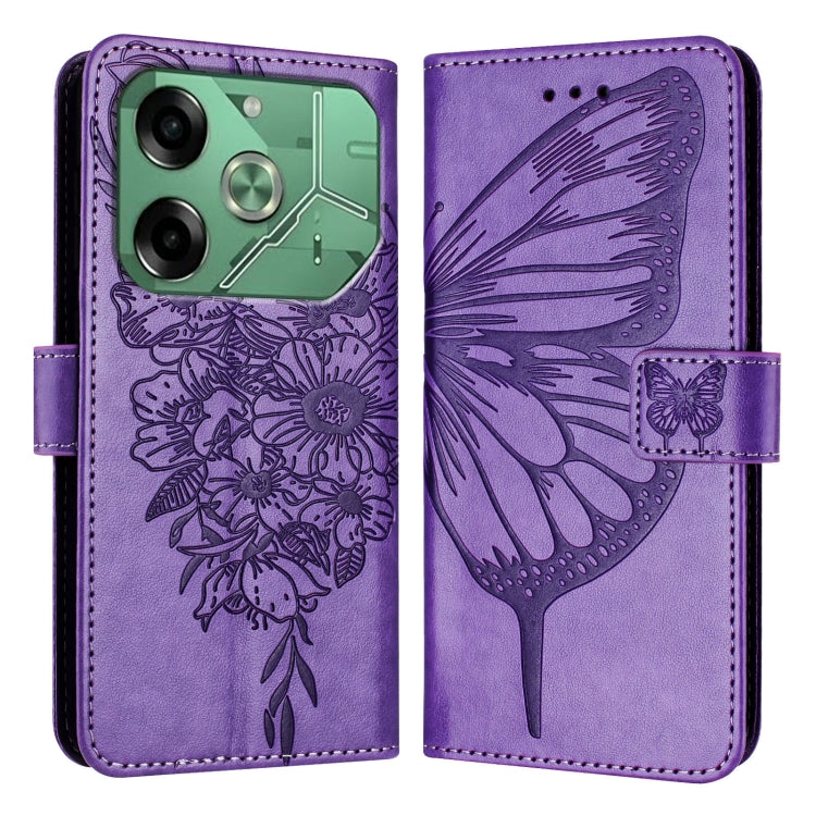 For Tecno Pova 6 Embossed Butterfly Leather Phone Case