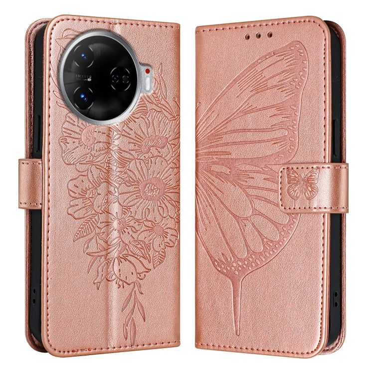 For Tecno Camon 30 Pro Embossed Butterfly Leather Phone Case