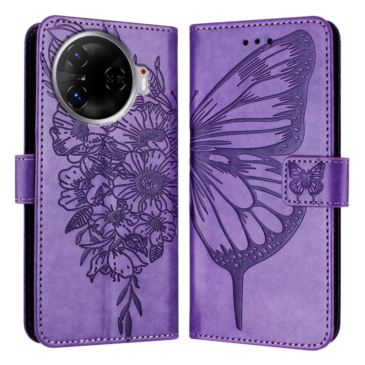 For Tecno Camon 30 Pro Embossed Butterfly Leather Phone Case