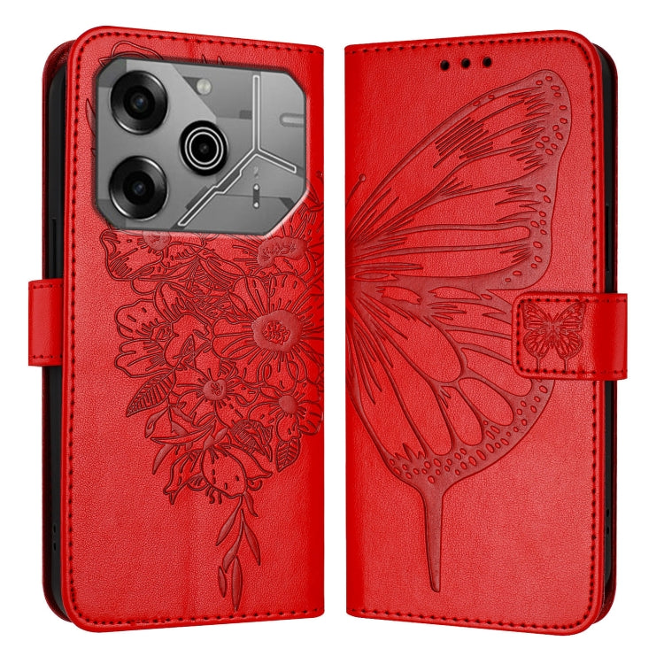 For Tecno Pova 6 Neo Embossed Butterfly Leather Phone Case