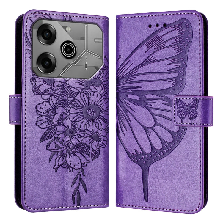 For Tecno Pova 6 Neo Embossed Butterfly Leather Phone Case