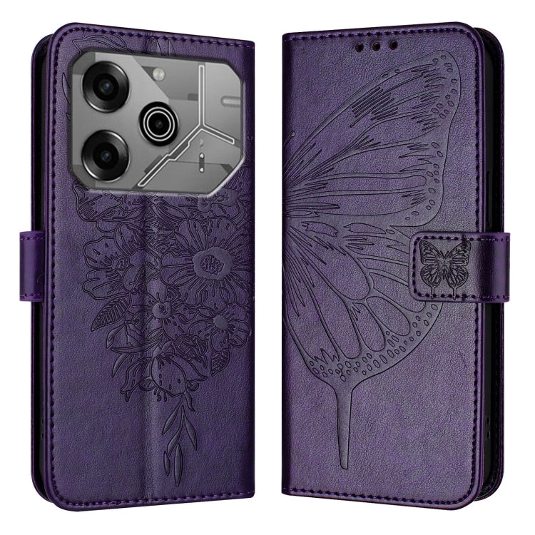 For Tecno Pova 6 Neo Embossed Butterfly Leather Phone Case