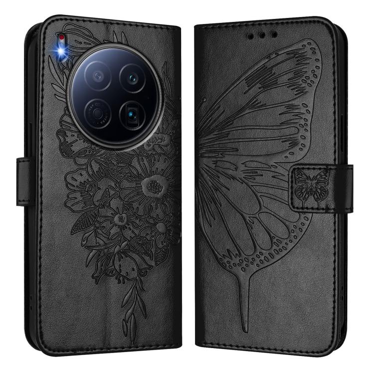 For Tecno Camon 40 Premier Embossed Butterfly Leather Phone Case