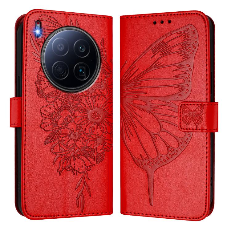 For Tecno Camon 40 Premier Embossed Butterfly Leather Phone Case