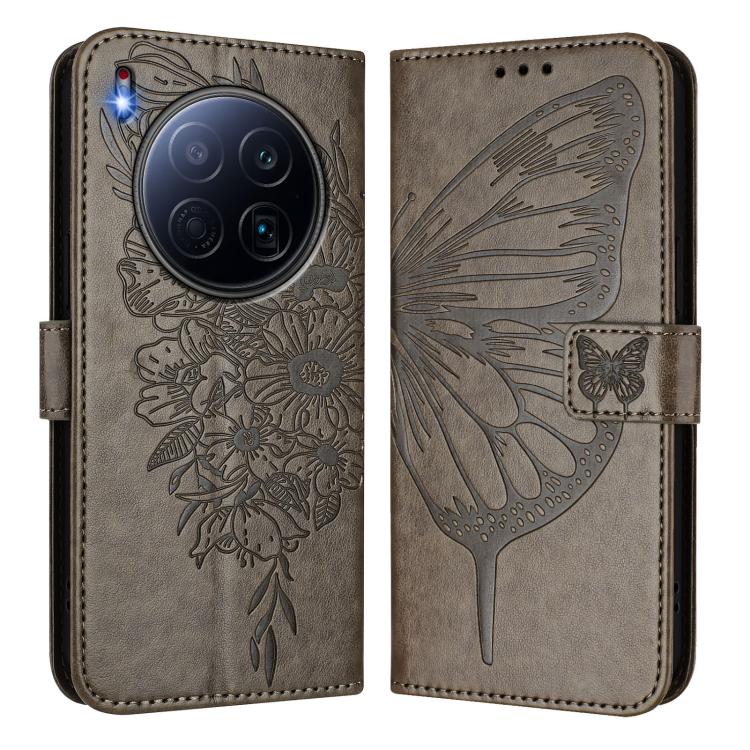 For Tecno Camon 40 Premier Embossed Butterfly Leather Phone Case