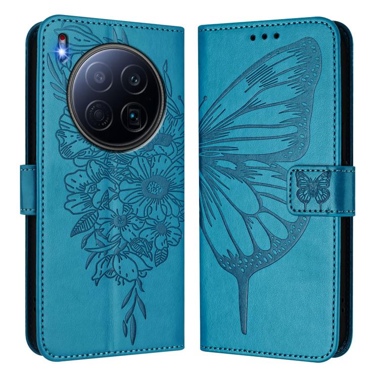 For Tecno Camon 40 Premier Embossed Butterfly Leather Phone Case