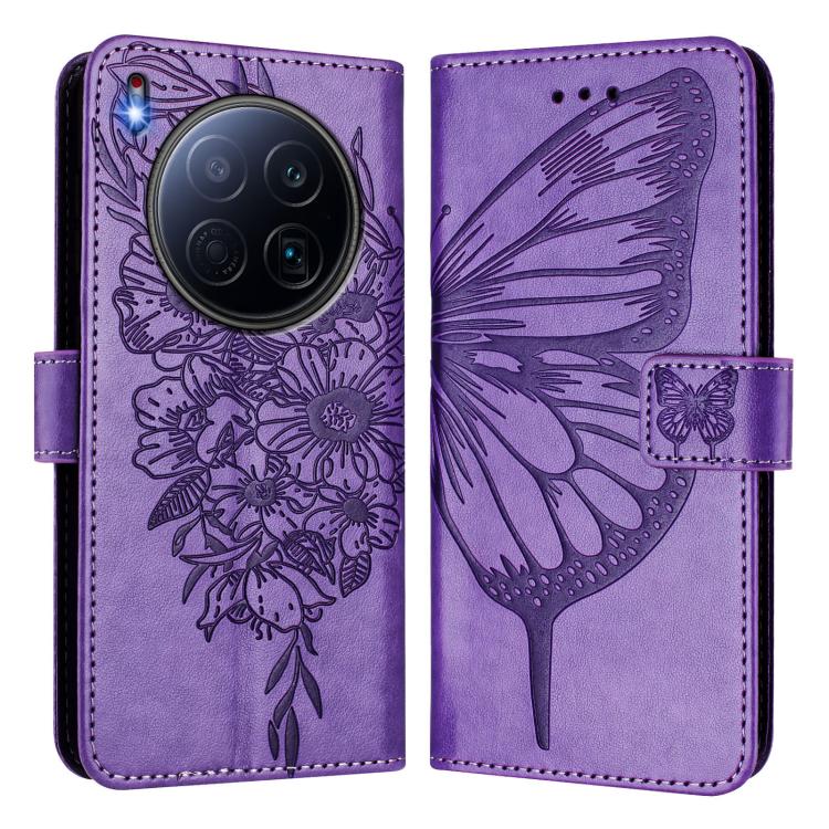 For Tecno Camon 40 Premier Embossed Butterfly Leather Phone Case