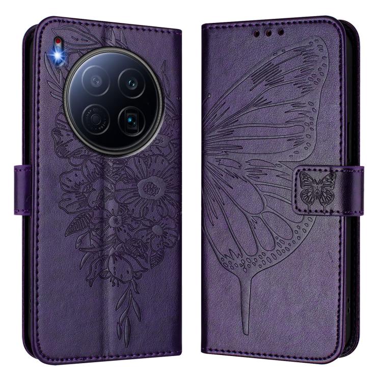 For Tecno Camon 40 Premier Embossed Butterfly Leather Phone Case