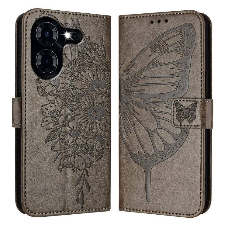 For Tecno Pova 5 4G Embossed Butterfly Leather Phone Case