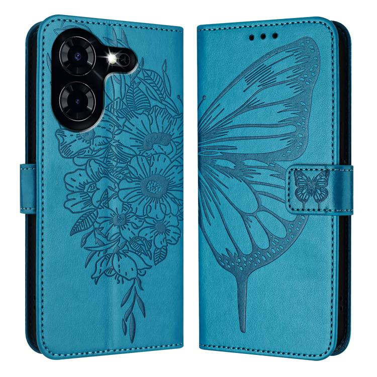 For Tecno Pova 5 4G Embossed Butterfly Leather Phone Case