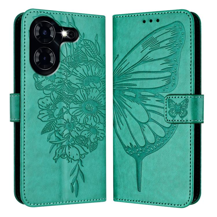 For Tecno Pova 5 4G Embossed Butterfly Leather Phone Case