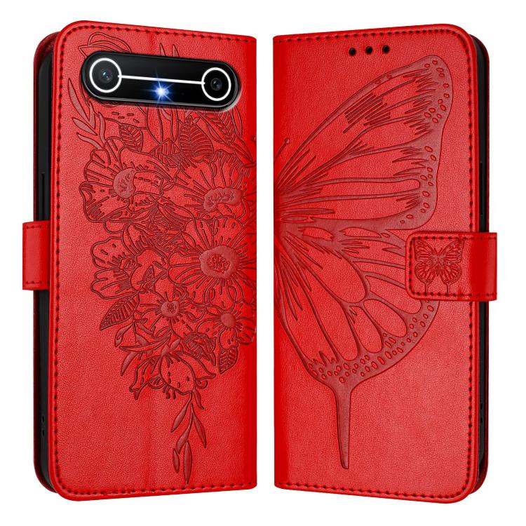 For Tenco Pova Slirm / Spark Slirm Embossed Butterfly Leather Phone Case