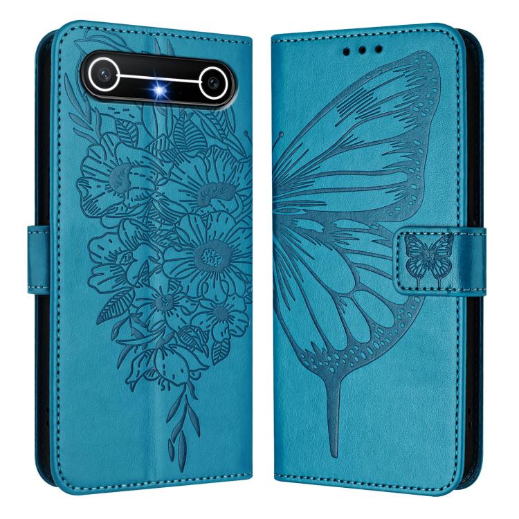 For Tenco Pova Slirm / Spark Slirm Embossed Butterfly Leather Phone Case
