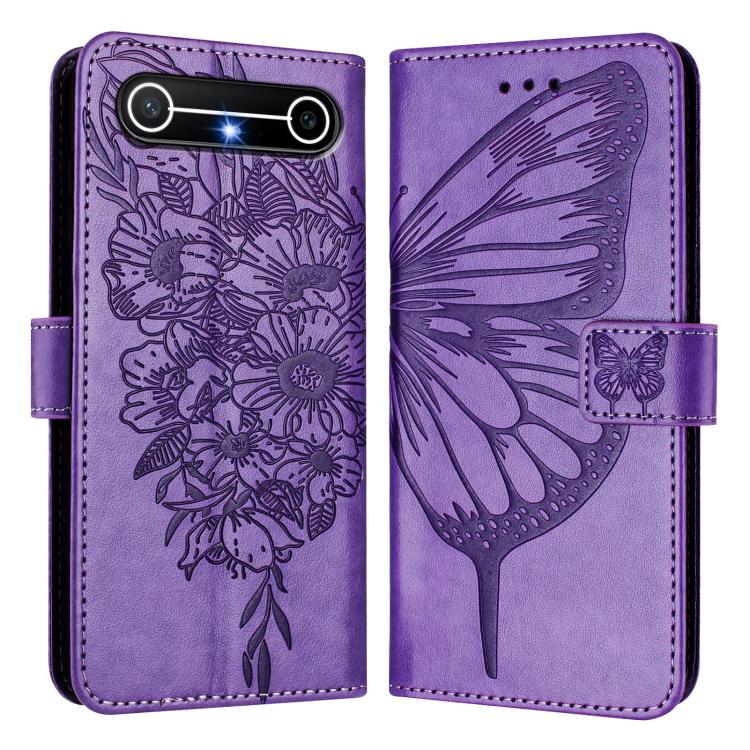 For Tenco Pova Slirm / Spark Slirm Embossed Butterfly Leather Phone Case