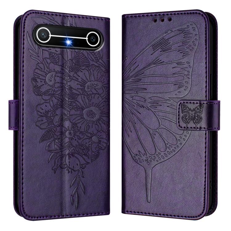 For Tenco Pova Slirm / Spark Slirm Embossed Butterfly Leather Phone Case
