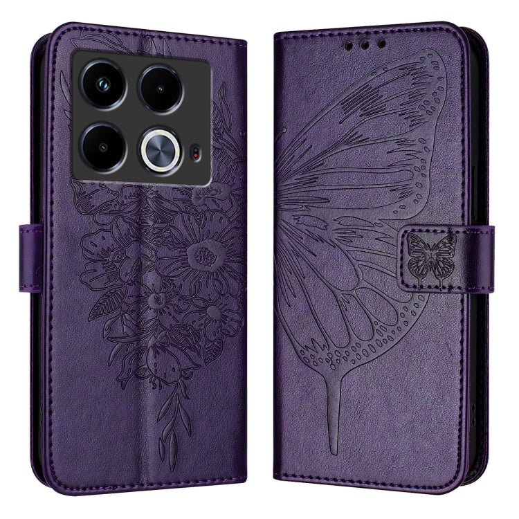 For Infinix Note 40 5G Embossed Butterfly Leather Phone Case