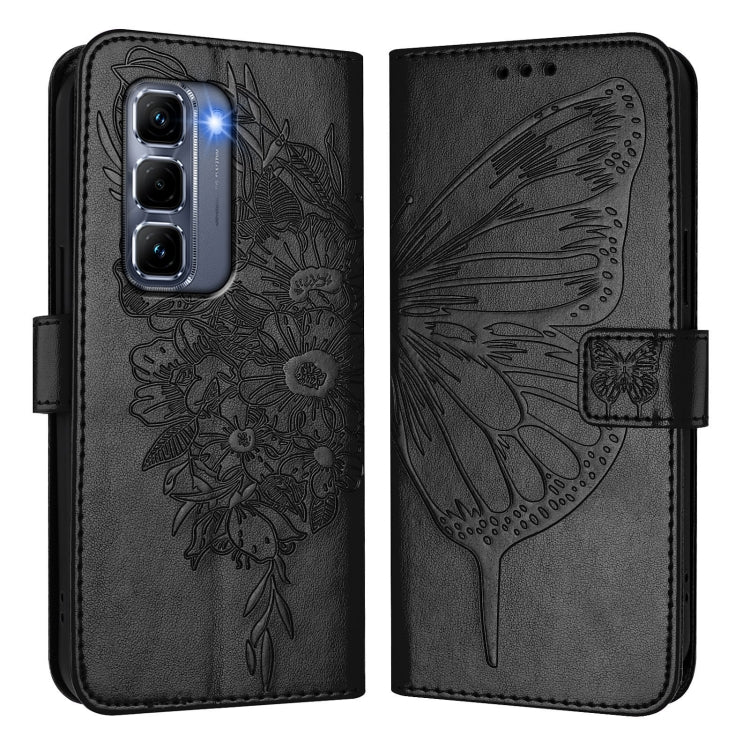 For Infinix Hot 50 Pro+ 4G Embossed Butterfly Leather Phone Case