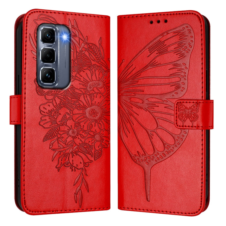 For Infinix Hot 50 Pro+ 4G Embossed Butterfly Leather Phone Case
