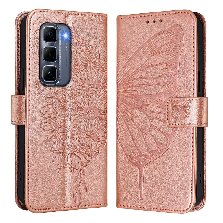 For Infinix Hot 50 Pro+ 4G Embossed Butterfly Leather Phone Case