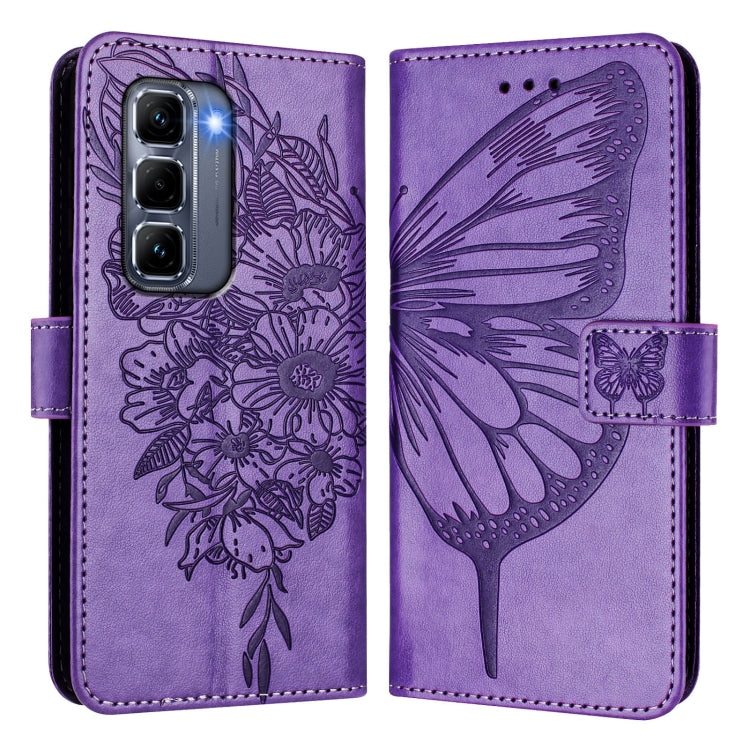 For Infinix Hot 50 Pro+ 4G Embossed Butterfly Leather Phone Case