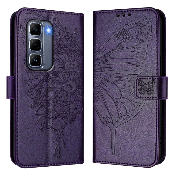 For Infinix Hot 50 Pro+ 4G Embossed Butterfly Leather Phone Case