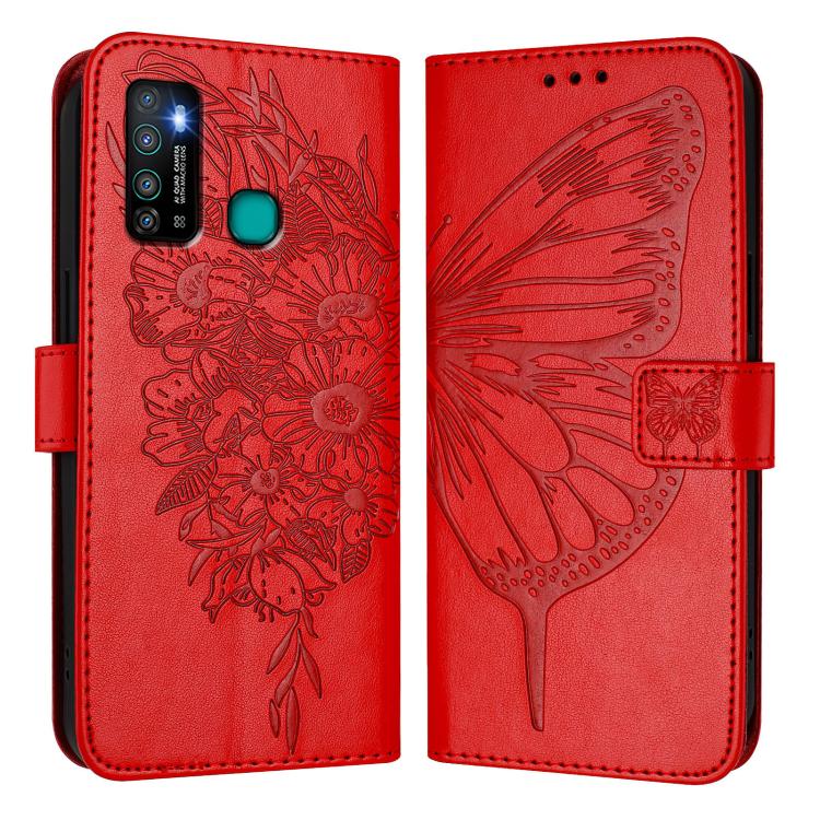 For Infinix Hot 9 / 9 Pro Embossed Butterfly Leather Phone Case