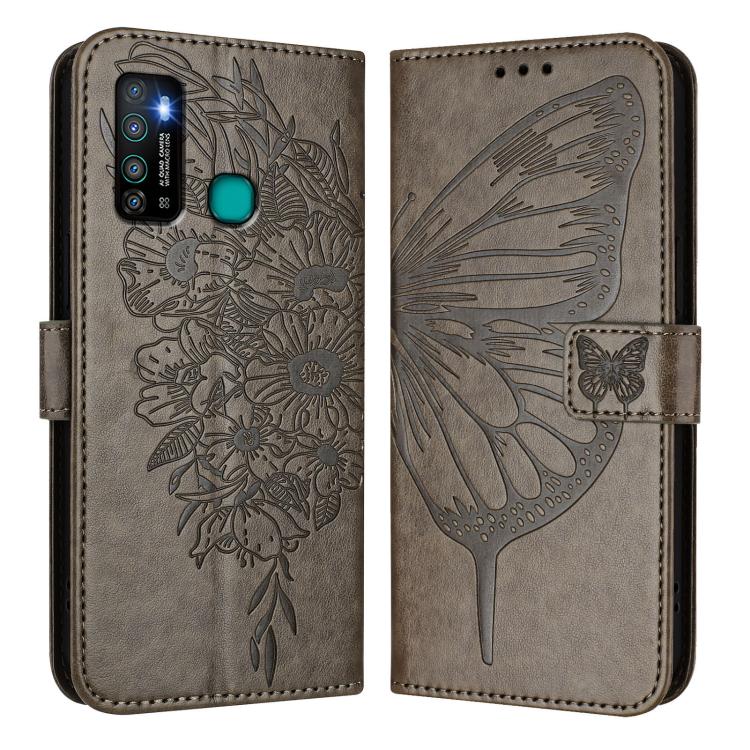 For Infinix Hot 9 / 9 Pro Embossed Butterfly Leather Phone Case